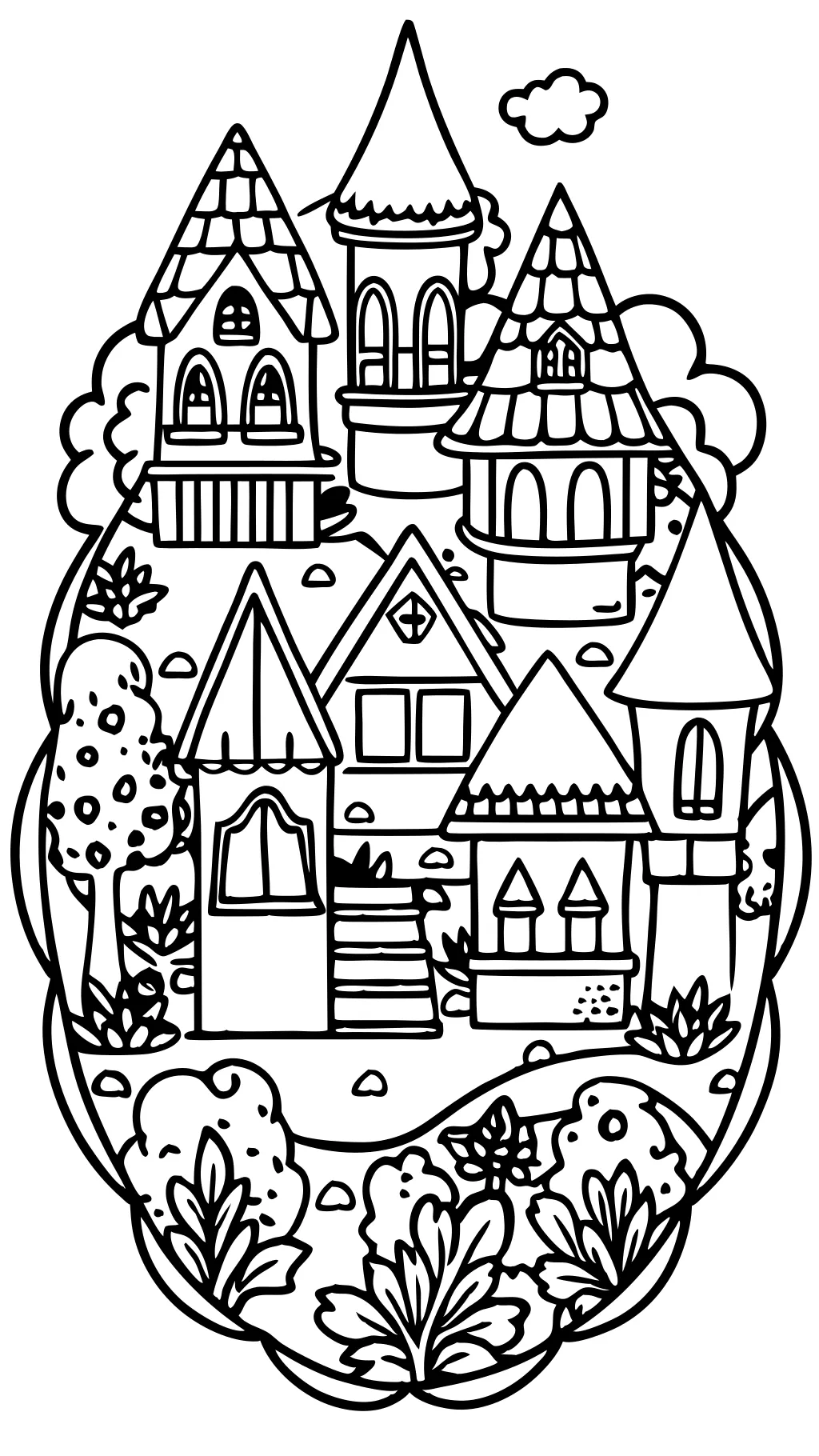 coloring pages for adults houses